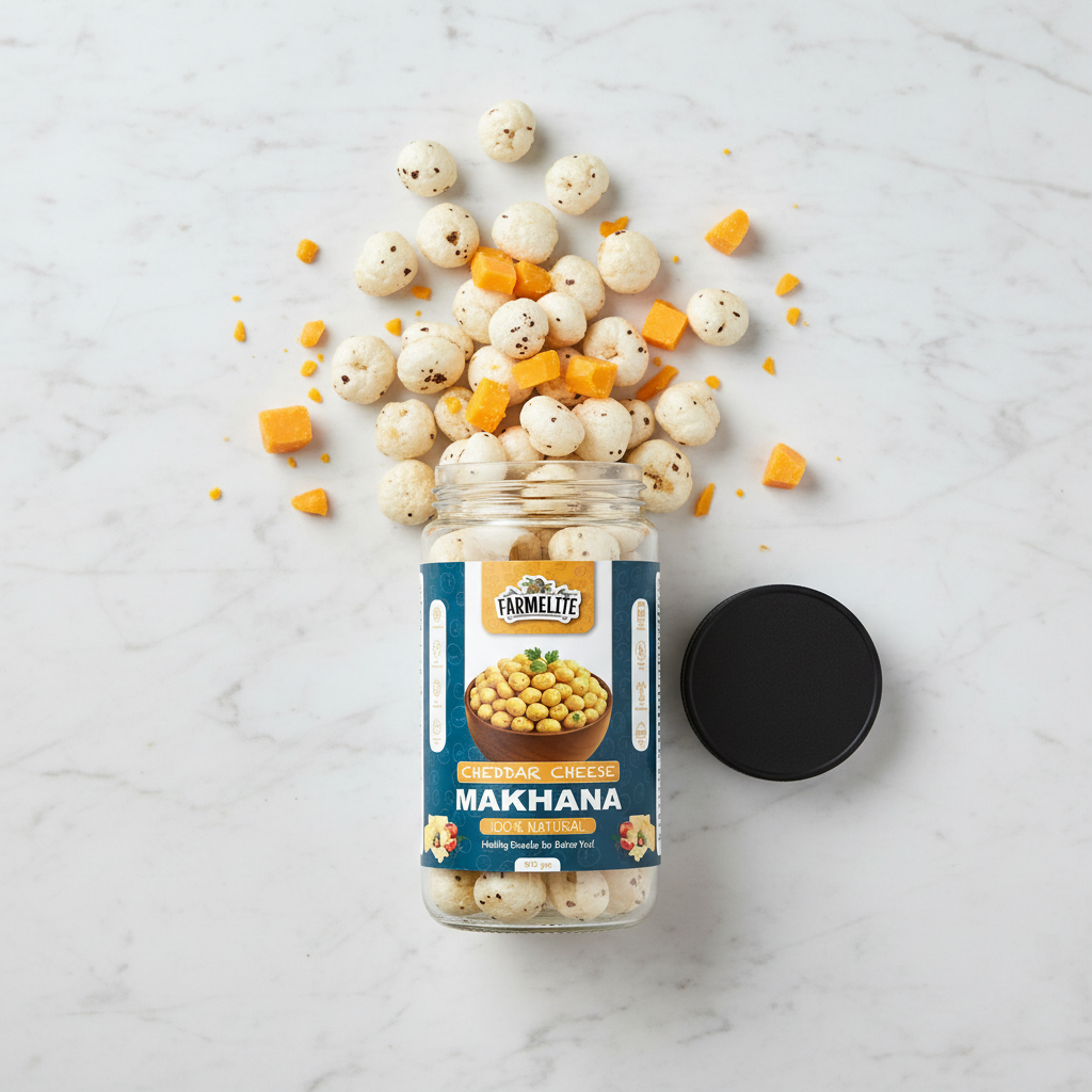 Cheddar Cheese Makhana - Flat Lay