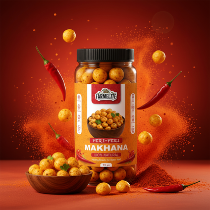 Farmelite Peri-Peri Makhana - Vibrant chilli explosion