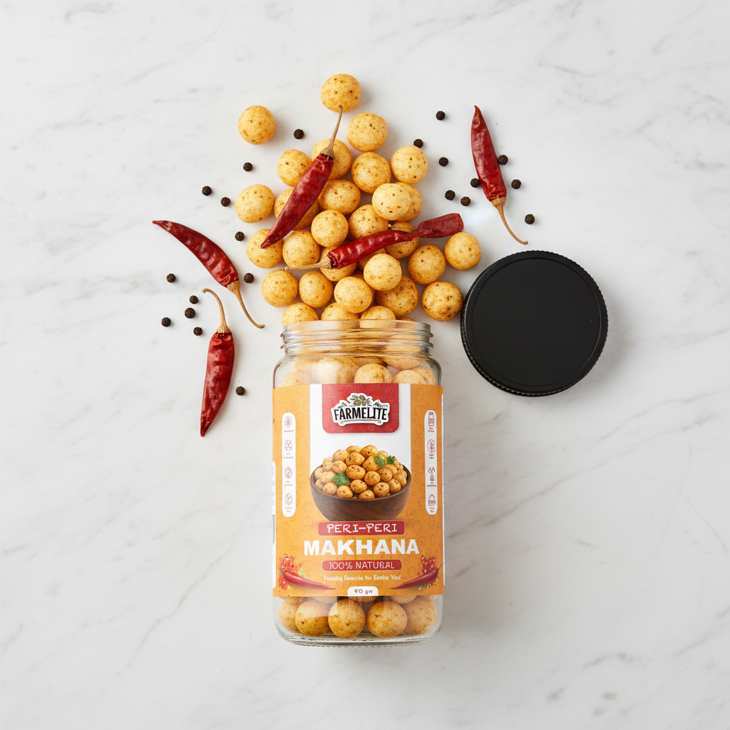 Farmelite Peri-Peri Makhana - Flat Lay